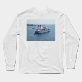 Ship and a cruise in Mediterranean sea Long Sleeve T-Shirt